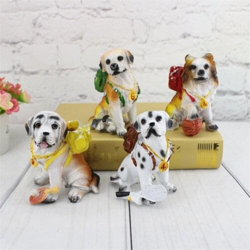New Pet Dog Ornaments Home Office Student Desktop Decoration Dogs Backpack Basketball Resin Crafts Car Accessories New Year Gift