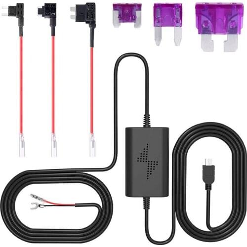 Mini USB Hard Wire Kit Fuse Dash Cam 5V/2A Car DVR Recorder Hardwire Kit Car Camera Charger Power Cord 2 Fuse Cable