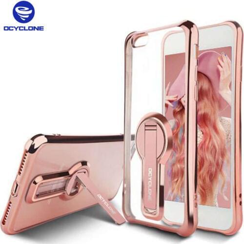 Ocyclone For Iphone 8 Plus Case Glitter Plating Cover For Iphone 7plus Case 7 Clear Shell For Iphone 6 6s Plus Glossy Cover Rose
