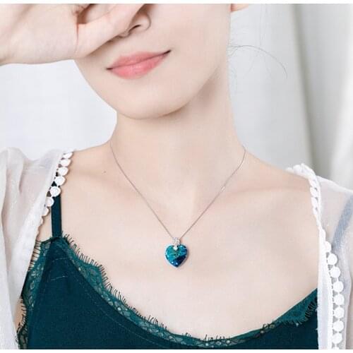 New high quality fashion S928 silver necklace marine heart sterling silver pendant necklace