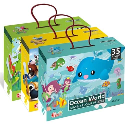 35 PCS Jigsaw Puzzle Montessori Educational Toys Big Size BOX Paper Puzzles For Kids 2 To 4 Years Childrens Puzzle Game Gift