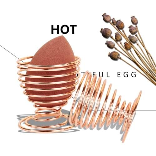 Makeup Beauty Egg Powder Puff Sponge Display Stand Alloy Drying Holder Rack Cosmetic Puff Holder spring ring