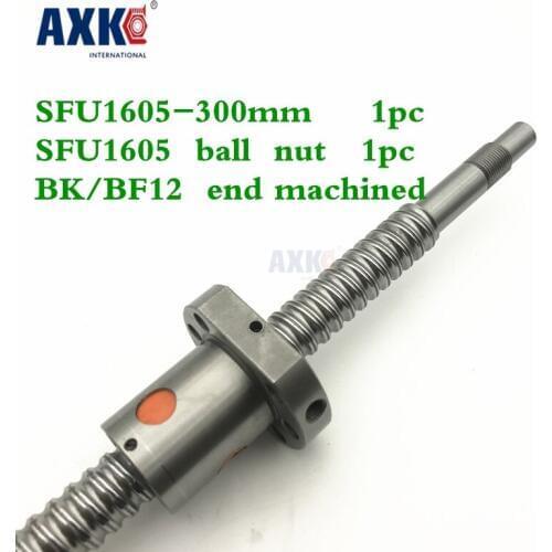 SFU1605 300mm Ball Screw Rolled C7 ballscrew SFU1605 L 300mm with one 1605 flange single ball nut BK/BF12 machined for CNC parts