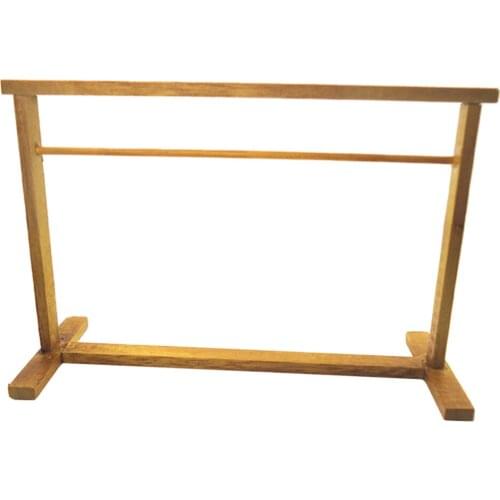 Modern Wooden Miniature Dollhouse Clothes Drying Laundry Rack 1/6 1/12