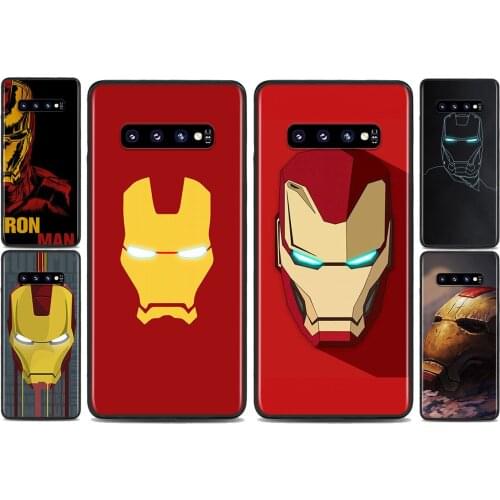 Marvel Superhero Iron Man For Samsung Galaxy S21 S10 S10E S9 S8 S7 Note 20 10 9 8 Ultra 5G Plus Edge Pro Black Phone Case