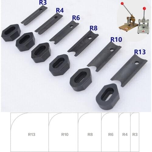 ID Card Corner Rounder Punch Cutter Radius R3 R4 R6 R8 R10 Die Blades Parts for All Metal Corner Rounder Punch Cutter