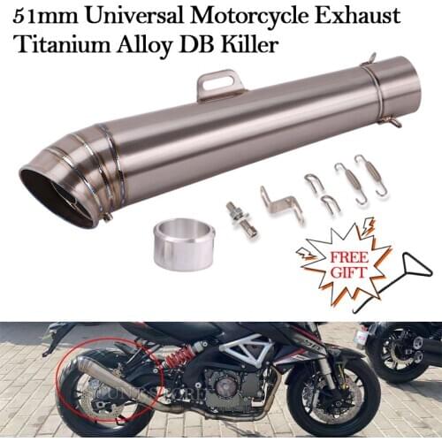 60MM Universal Motorcycle Exhaust Modified Titanium alloy GP Escape Pipe 51mm DB Killer Muffler For NK400 Z900 R3 R25 ZX6R RC390