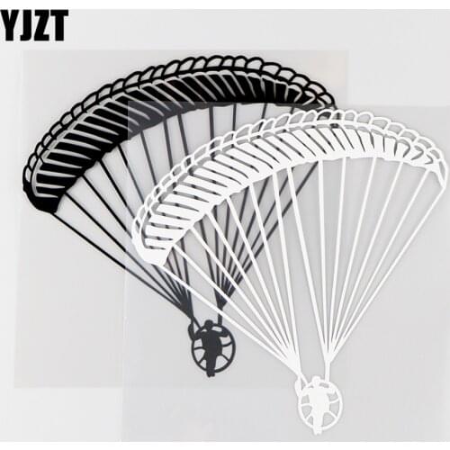 YJZT 15.8X16.3CM Power Paraglider Vinyl Decals Personality Car Sticker Black / Silver 10A-0119