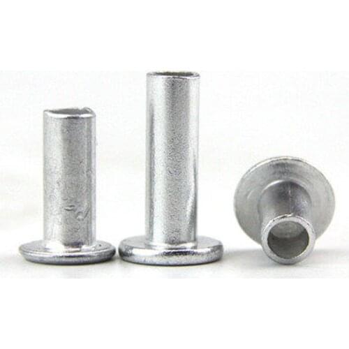 10pcs M8 aluminum flat head rivets round half hollow percussion rivet knock rivetings tap riveting GB875 12mm-40mm length
