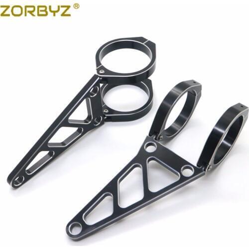 ZORBYZ 51mm Black CNC Motorcycle Headlight Mount Bracket Fork Clamps For Suzuki Triumph Honda Custom