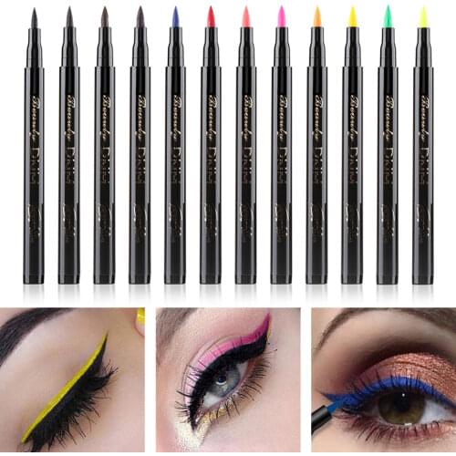 1PC Waterproof Colorful Liquid Eyeliner Pencils Fast Dry Long Lasting Thin Head Eye Liner Pen Makeup Tools Black/Blue/Red/Brown