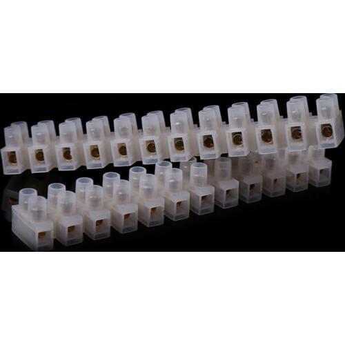 2 Pcs 10A Dual Row Connector 12 Position Wire Barrier Terminal Strip Block Wiring Accessories Connectors Terminals