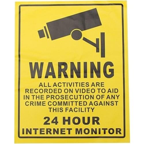 3Pcs CCTV Security Camera System Warning Sign Sticker Decal Surveillance 200mmx250mm
