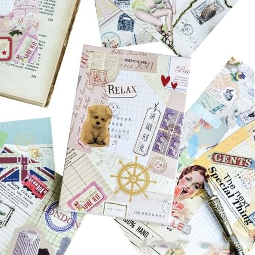 4packs/lot Sticking Time Vintage Message Postcard Party Favor Gift Greeting Card Travel Supplies Message Label Greeting Card