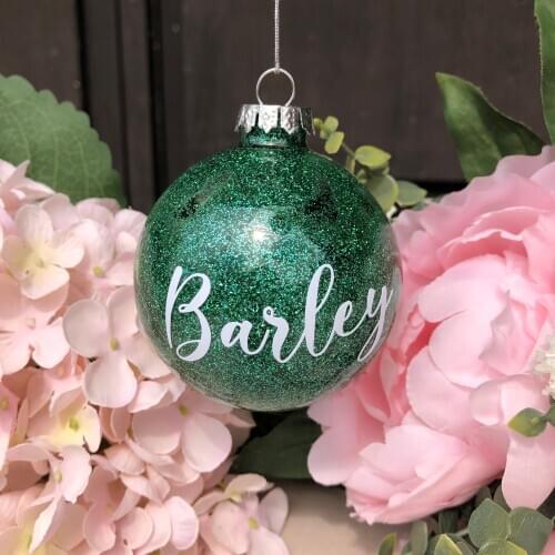 Personalized Christmas Glitter Ornaments for Family Christmas Tree Decor Gifts for Family name Christmas ball
