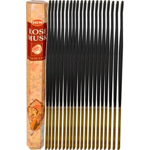Hem Incense Rose Musk Fragrant 20 Stick Incense-Rose Musk candles and scents свечи и ароматы velas y aromas