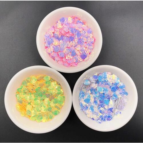 10g 6*8mm Golden Light Shell Shape Glitter Sequins PVC Paillettes 3D Nail Art DIY Wedding Sewing Craft Lentejuelas Accessories