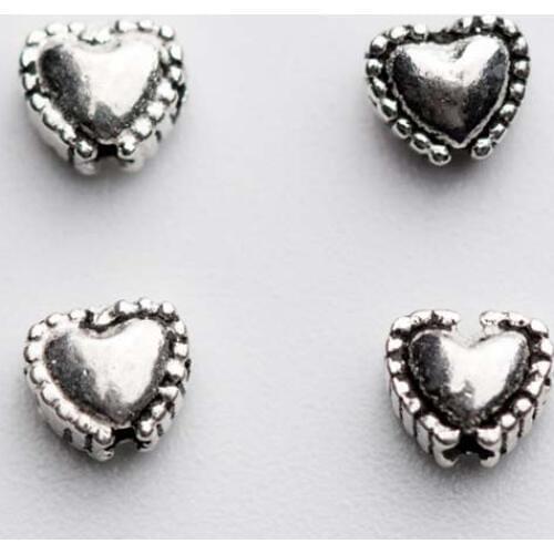 5pcs/lot 925 Sterling Silver Heart Beads 5x4mm Decoration Bracelets Silver Spacer Beads DIY Jewelry Making Beading Accessories