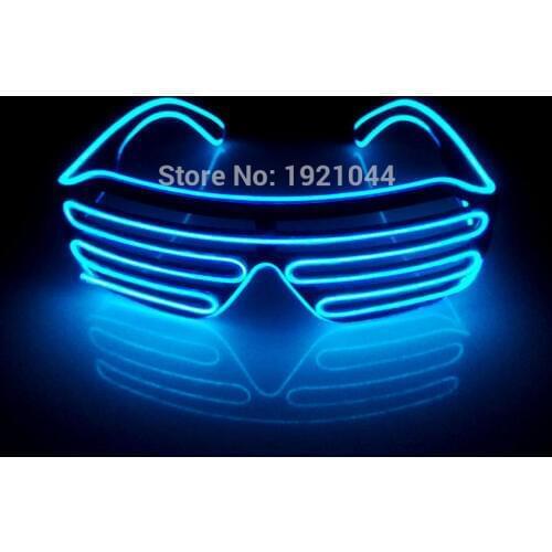 Hot Sales EL Wire Neon LED Light Up Shutter Fashionable Glasses With Sound Active Inverter For Wedding Festival Party Decoration