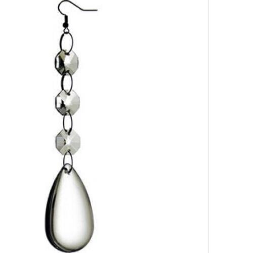 20pcs/lot, 5 inches Crystal Hanging Drop Garland Wedding Cake Decoration 14 mm Octagonal Beads with Water Droplet oval Pendant