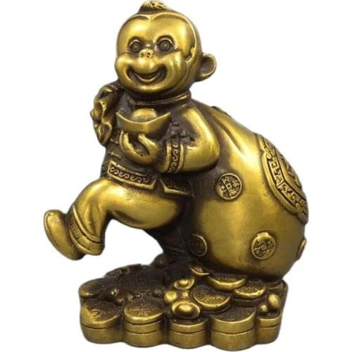 Chinese Old Copper Collection Pure Copper Monkey