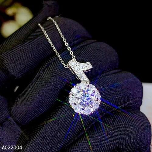 KJJEAXCMY Fine Jewelry 925 Sterling Silver Inlaid Mosang Diamond Gemstone Ladies Pendant Necklace lLvely Support Detection