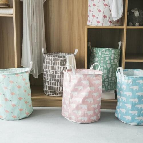 Storage Basket Large Capacity Multifunctional Cotton Flax Household Laundry Basket for Bathroom