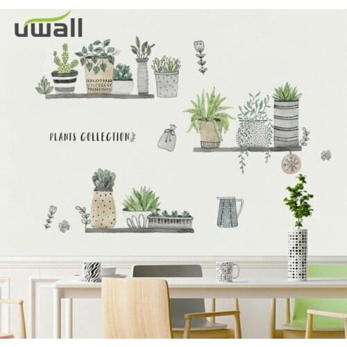Creative Potted Plant Wall Stickers Living Room Bedroom Decoration Background Wall Decorations Home Decor Self Adhesive Sticker