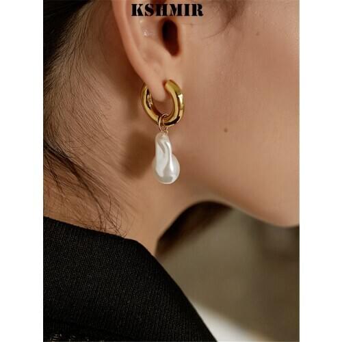 Kshmir Design retro Baroque pearl ring earrings drop female earrings temperament joker elegant female earrings 2020