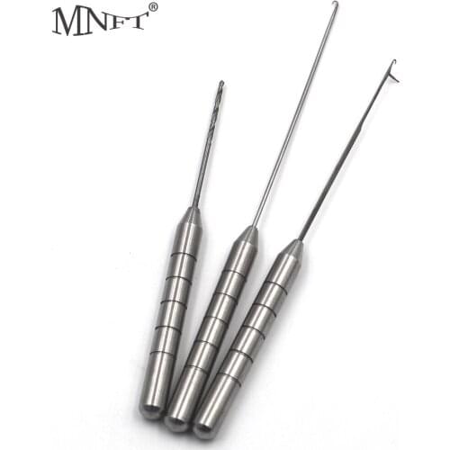 MNFT 1Set/3Pcs Carp Coarse Fishing Rigging Stainless Steel Needle 3 In 1 Making Tools Drill Rigs Loading Accessories
