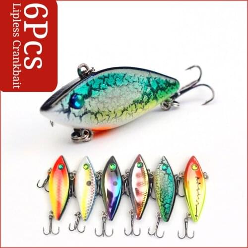 Banshee 6Pcs Lipless Lures Set Wobblers For Perch Pike Rattle Bait Crankbaits Fishing Lures Rattling And Vib For Winter 4cm 4.8g