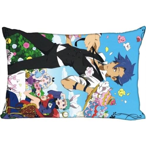 ShunQian Gurren Lagann Pillowcase 45x35cm(One Side) Decorative Rectangle Zipper 3D Print Pillowcase Satin Fabric Pillow Cover