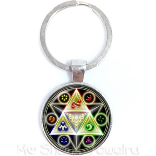 Pentagram Magic Matrix Time Gem Glass Dome Key Ring Handmade Jewelry Gift For Friends Keep Talisman And Treatment Of Injury