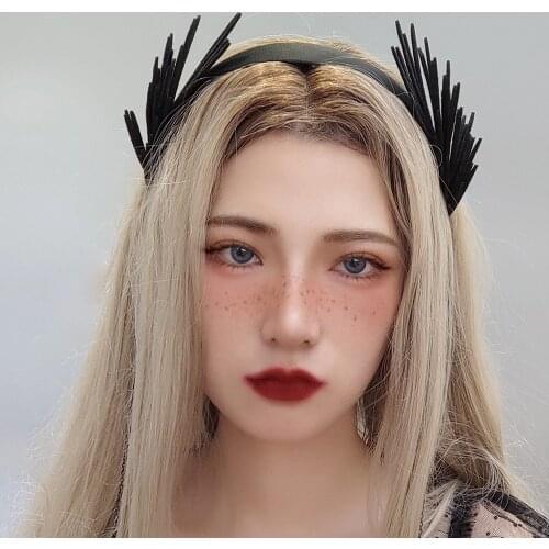 New arrival womens Halloween Elven Black butterfly tass hairbands party Gothic girls Winged headband headwear hair accessories