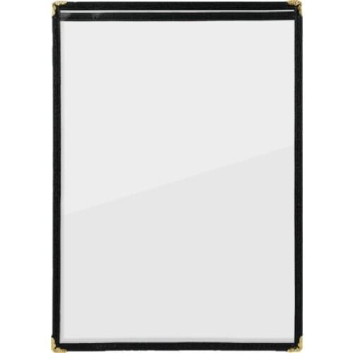 PPYY-(Pack of 10) Single Page Menu Cover, Insert 8.5 x 11 Inches, with Faux Leather Trim and Decorative Corners