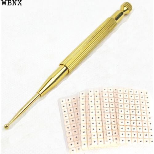Ear acupoint detection spring microprobe elastic pen+600 ear seeds retractable multipurpose flexible acupunture pen