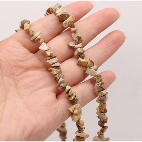 Exquisite Beaded Natural Picture Stone Gravel Spaced Loose Beads for Jewelry Making DIY Bracelet Necklace Accessories 5-8mm