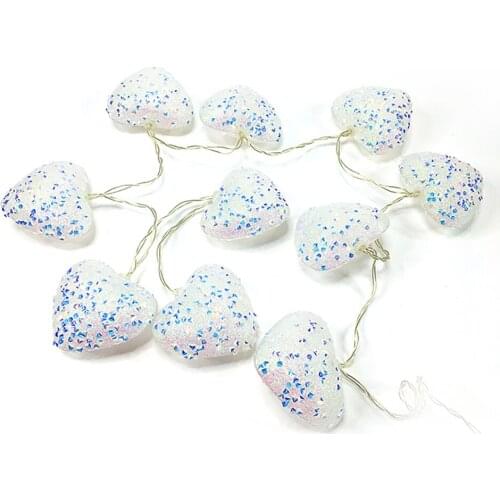 Valentines Bedroom Romantic Decoration Heart Shaped Battery Powered Led String Lights