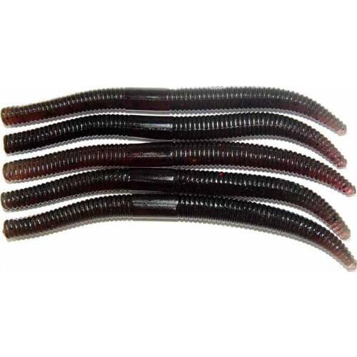 50pcs 10bags Soft Plastic Worm Fishing Lures Sea Fishing Long Black Soft Worm Fishing Bait For Bass Fishing Gear