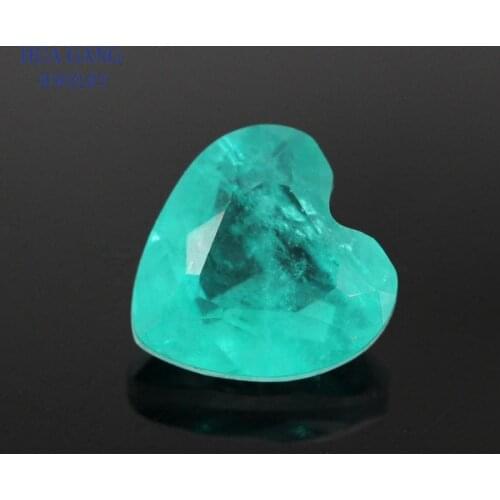 Synthetic Paraiba Spliced Stone Heart Shape Synthetic Crystal&Glass Gems For Jewelry Making 3x3~10x10mm Free Shipping
