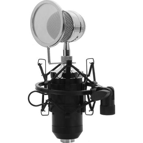 TGETH BM-8000 Condenser Microphone 3.5mm Cable Mic With Metal Shock Mount Blowout Preventer Network For Computer