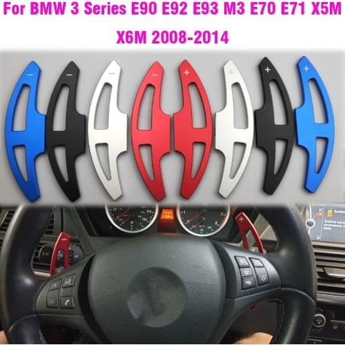 For BMW 3 Series E90 E92 E93 M3 E70 E71 X5M X6M 2008-2014 Metal Alloy Car Steering Wheel Paddle Extension Shifter Replacement