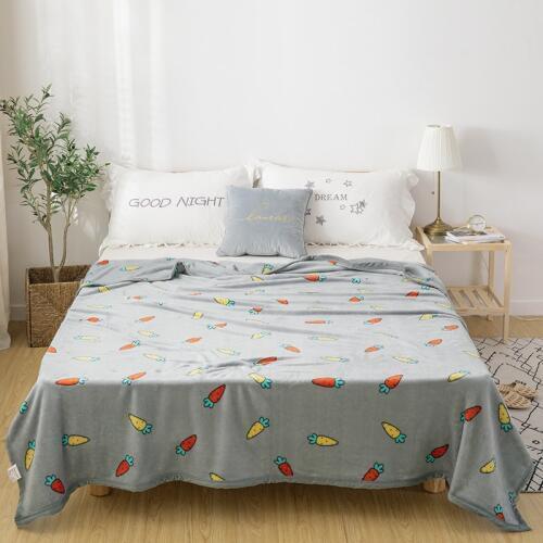 Gray radish High quality Thicken plush bedspread blanket 200x230cm High Density Super Soft Flannel Blanket for the sofa/Bed/Car