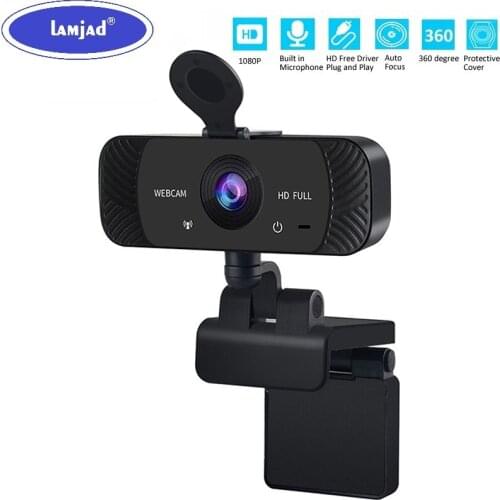 W19 4K/1080P Webcam Mini Computer PC WebCamera with Microphone Rotatable Camera for Live Broadcast Video Calling Conference Work