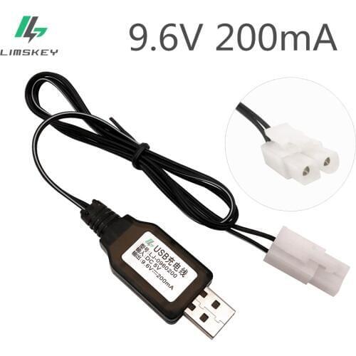 9.6V 200mA USB Charger For Ni-Cd Ni-MH Battery Pack EL6.2-2P KET-2P Tamiya Plug Input DC 5V Output 9.6V Charger For RC Car