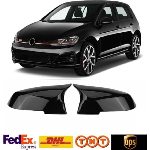 For VW Golf 7 2012-2018 Bat Mirror Cover Piano Black 2 pieces