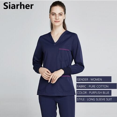 Women scrubs set pet grooming work clothes suit men and women split scrubs uniforms multiple colour Laboratory suit work set
