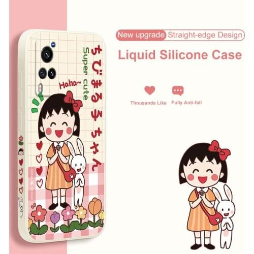 ASINA Liquid Silicone Case For VIVO X50 60 30 Pro Cover Cartoon Bumper Straight Edge Cases For Vivo Z5X Z1Pro iQOO Neo Y17 V17