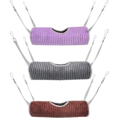 Winter Warm Hamster Tunnel Hammock for Small Animals Sugar Glider Tube Swing Bed Nest Sleeping Bed Rat Ferret Toy Cage Accessory