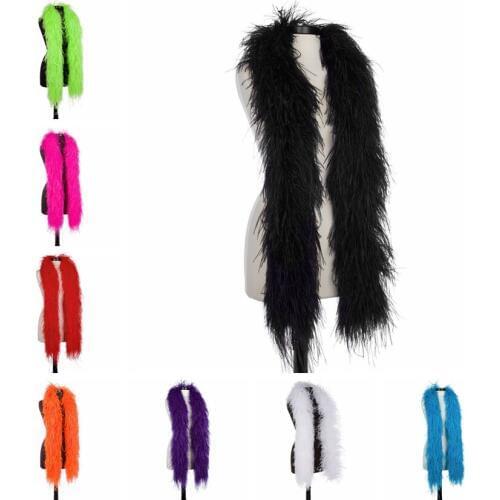 2 Meters 20Ply Fluffy Ostrich Feathers Boas Natural Ostrich Feather Plumes Fringes For Wedding Party Carnival Dress Decorations